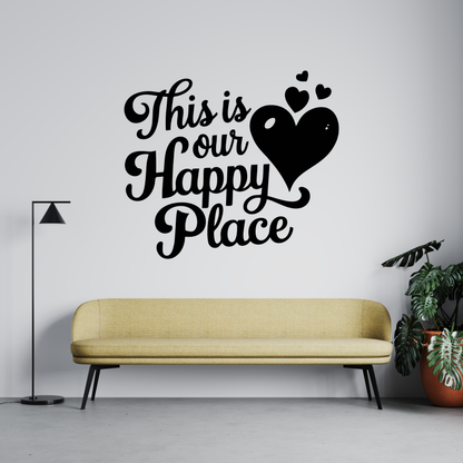 Happy Place Quote Wall Sticker
