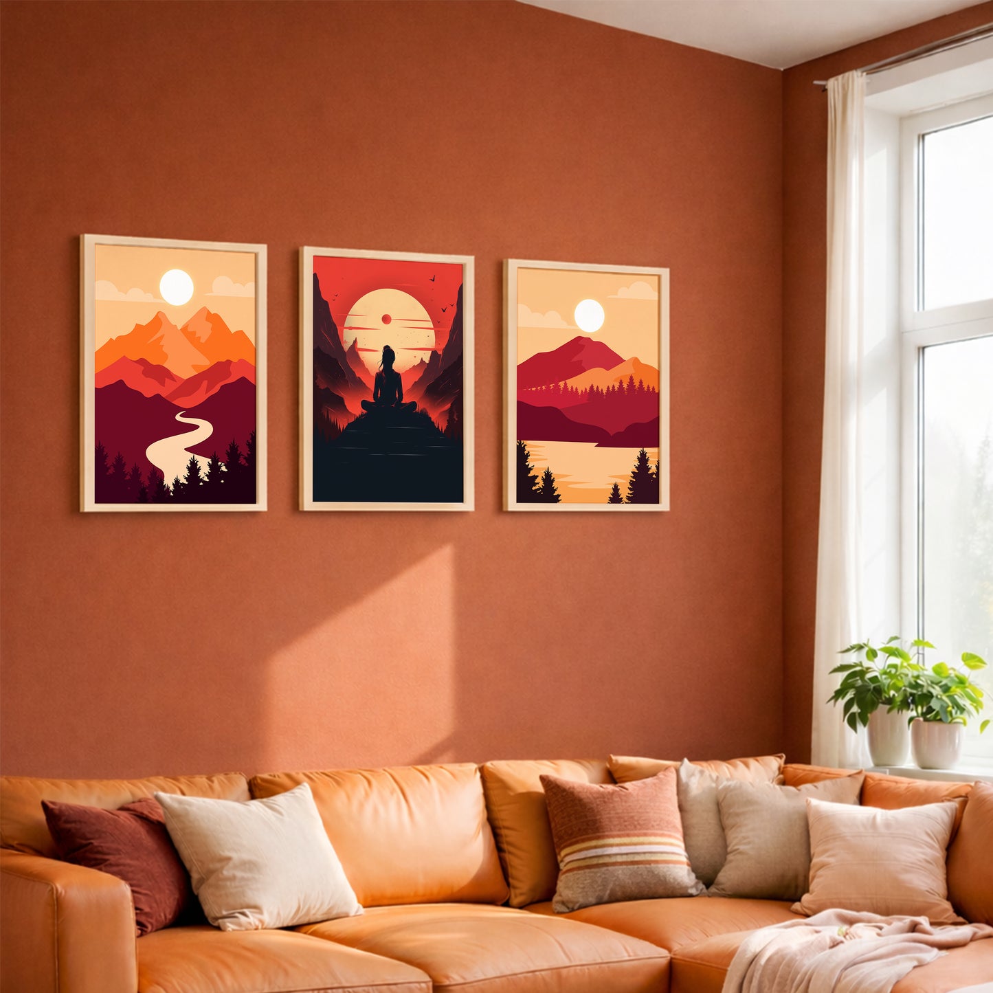 Sunset Serenity Wall Frame Trio