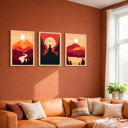 Sunset Serenity Wall Frame Trio