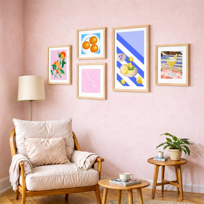 Summer Fruit Wall Art Set of 5