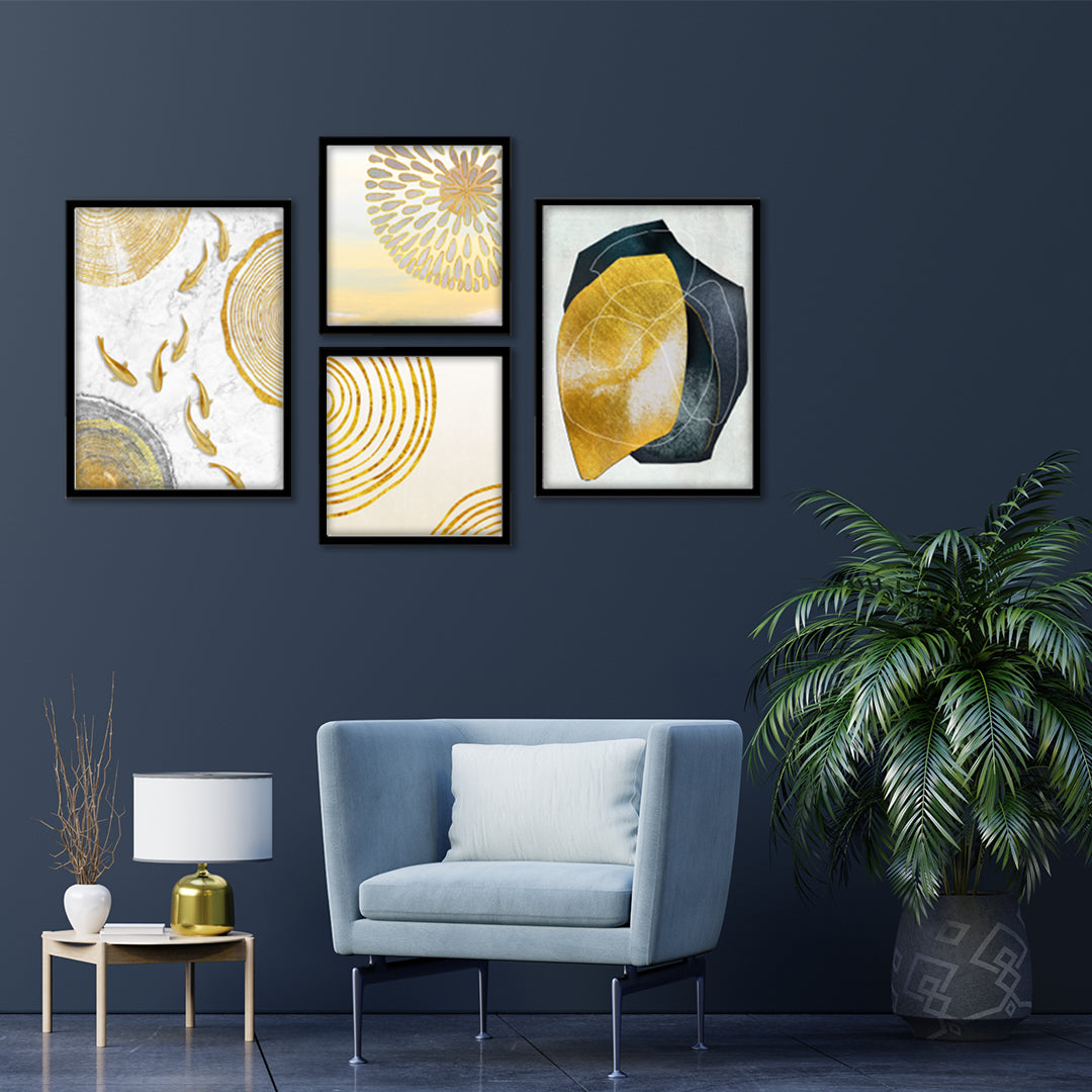 Luxury Golden Abstract Wall Art