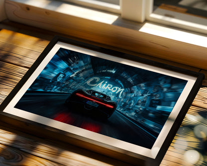 Chiron Hypercar Neon Drive Wall Art