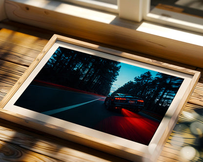 Audi R8 Midnight Forest Drive Wall Frame