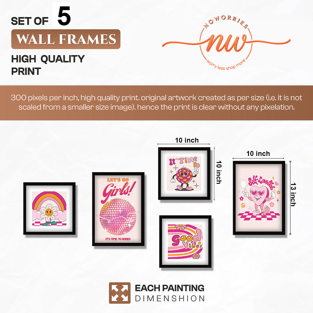 Girly Gallery Wall Set of 5
