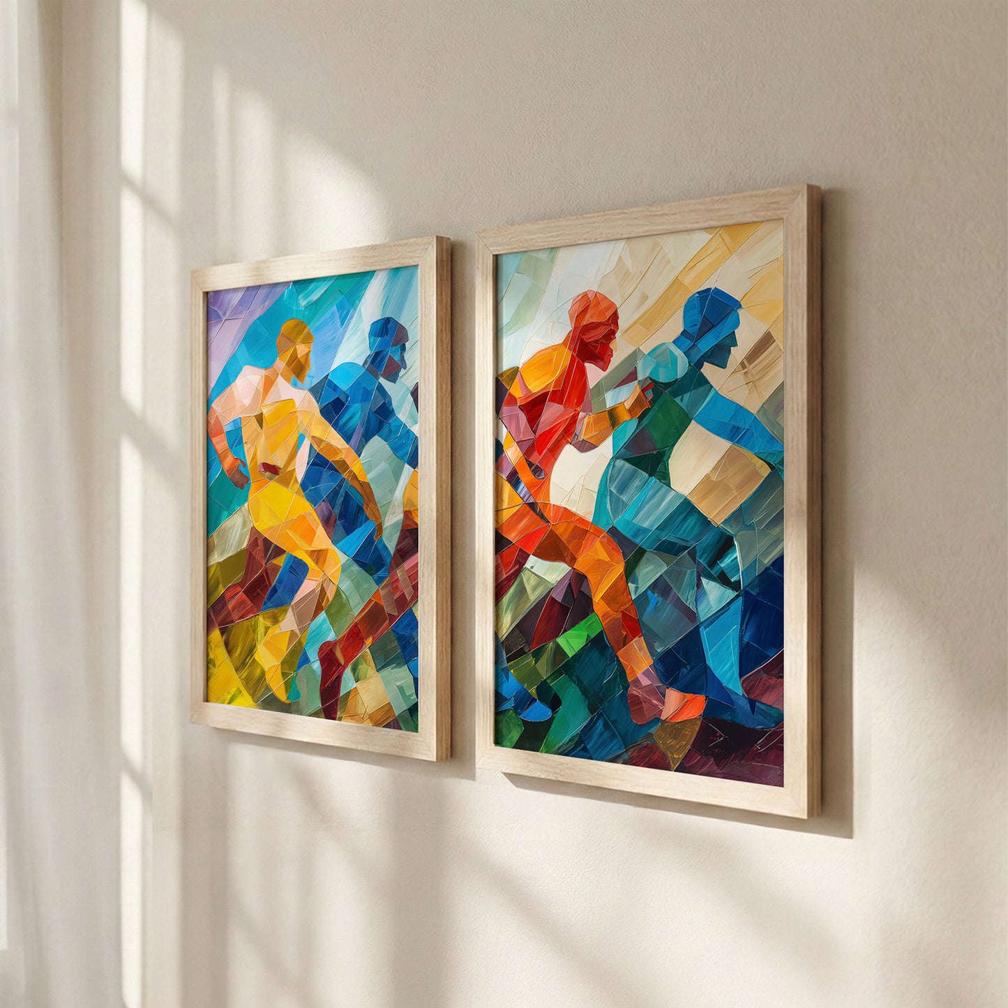 Dynamic Runner Art Poster Set of 2