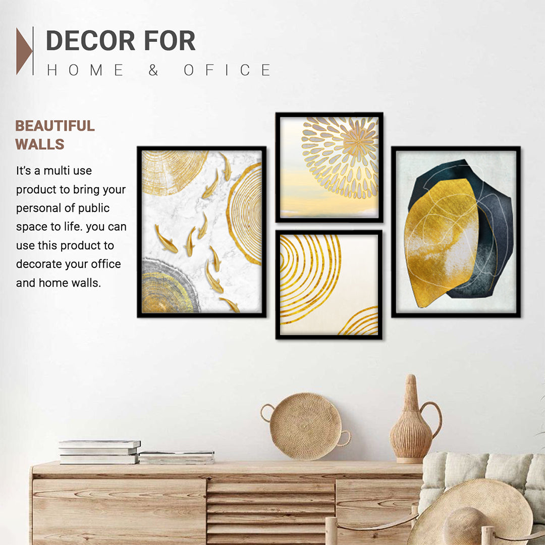 Luxury Golden Abstract Wall Art