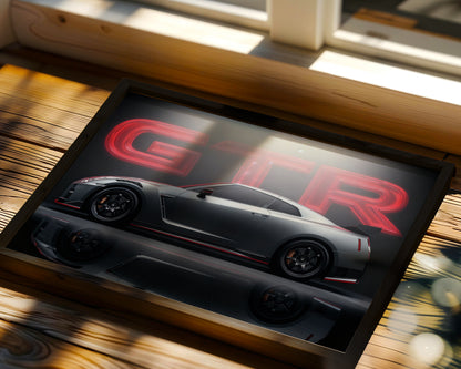 Nissan GT-R Neon Legacy Wall Frame