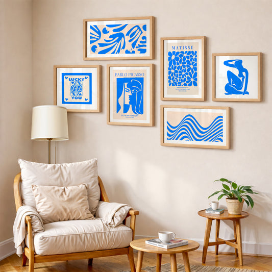 Blue Harmony Wall Art Set of 6