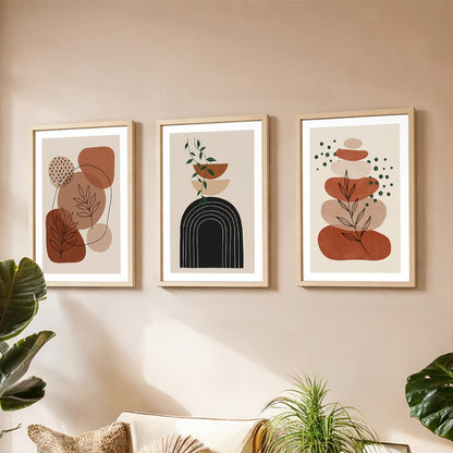 Boho Botanical Wall Art Set of 3
