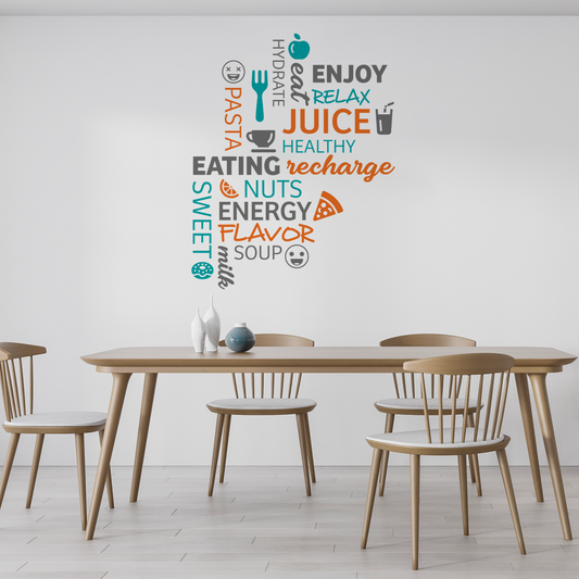 Healthy Eating Word Cloud Wall Sticker