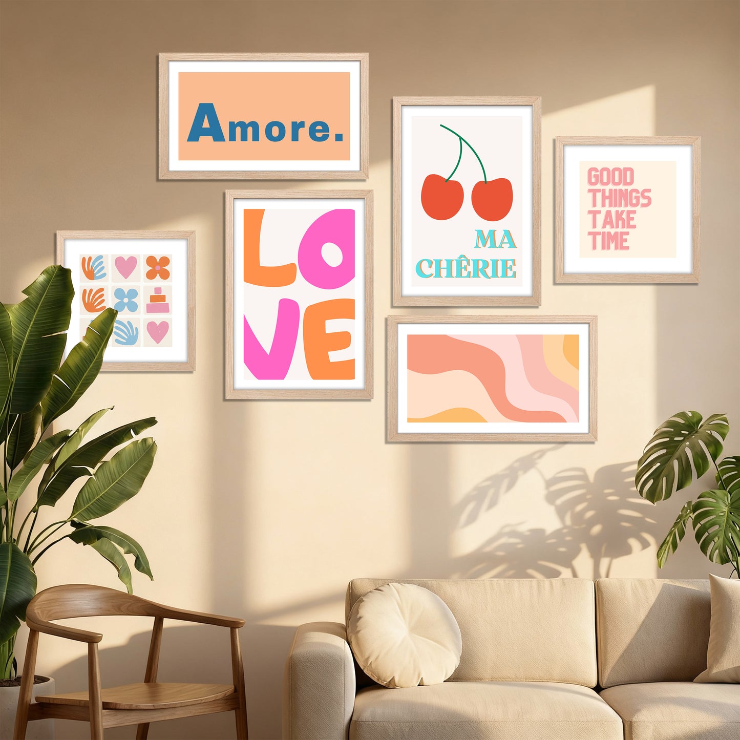Love & Amore Wall Set of 6