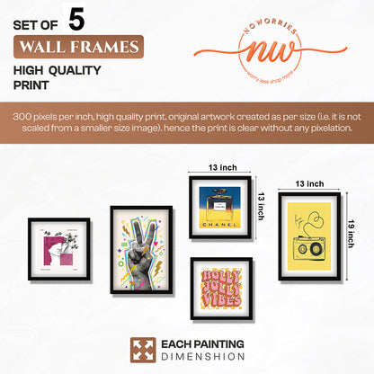 Pop Culture Wall Decor Set of 5