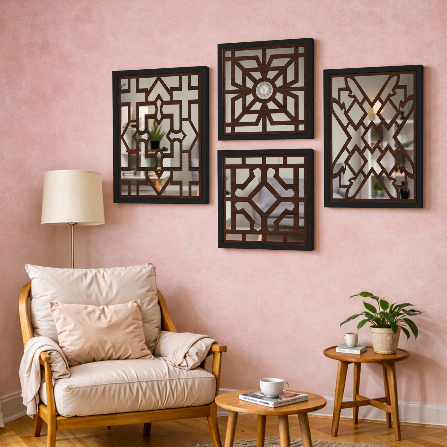 Modern Wall Mirror Set of 4