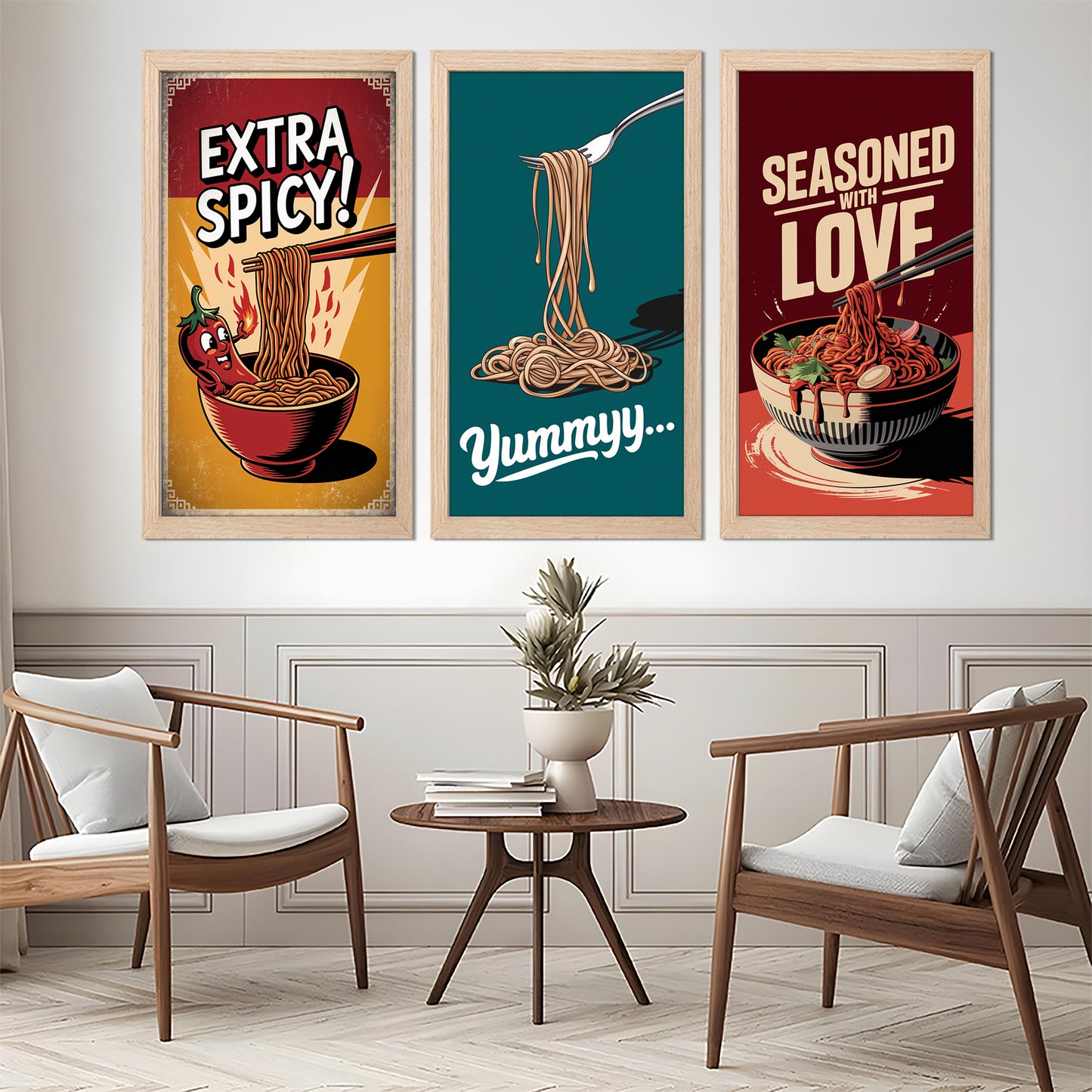 Spicy Noodle Trio Wall Frame