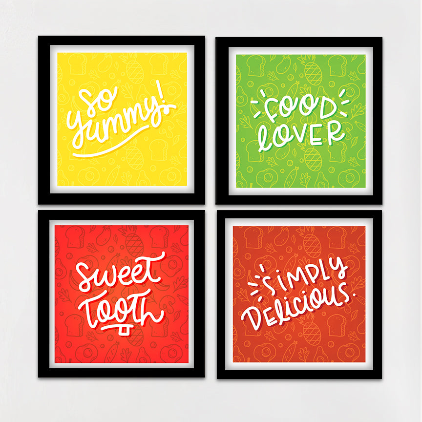 Colorful Kitchen Quote Wall Art Set