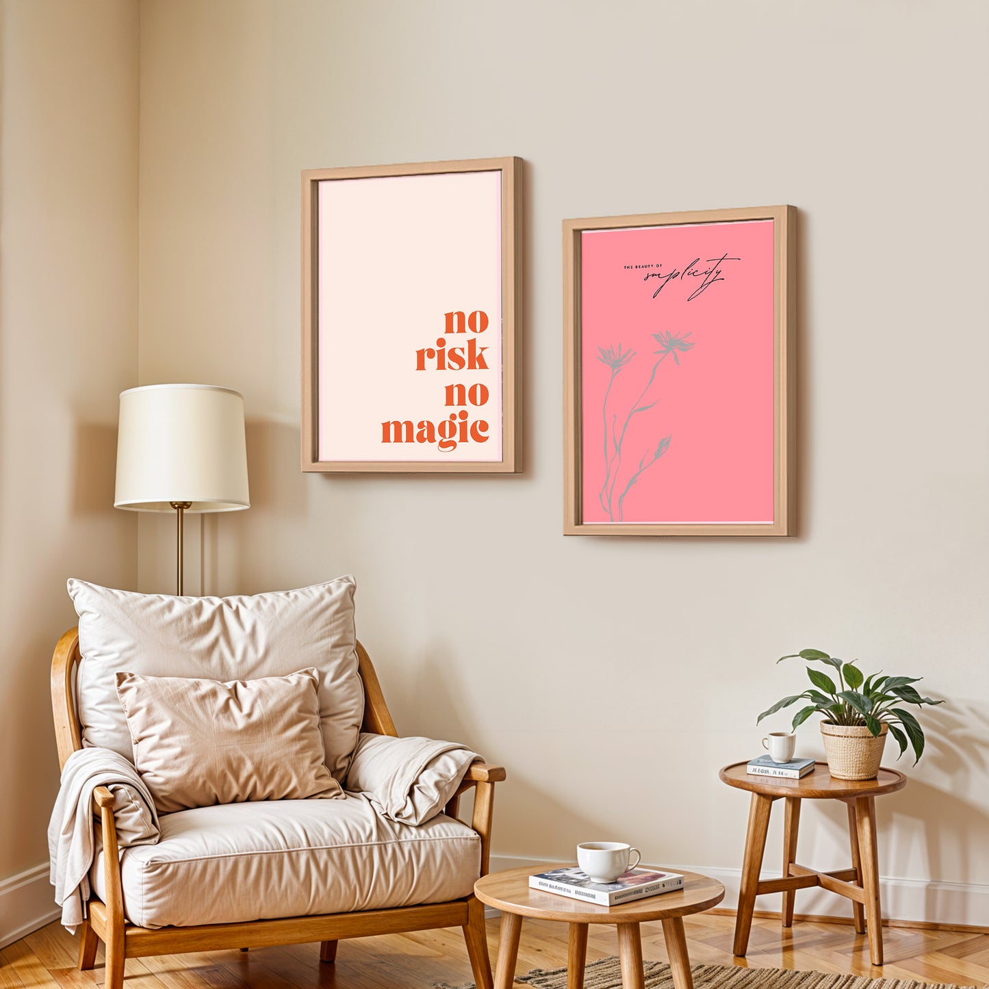 No Risk No Magic Inspirational Wall Art Set of 2