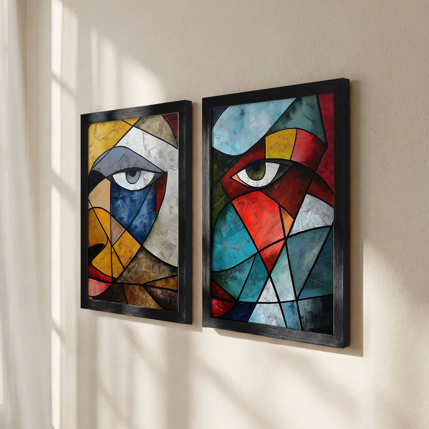 Cubist Eye Wall Art Set of 2
