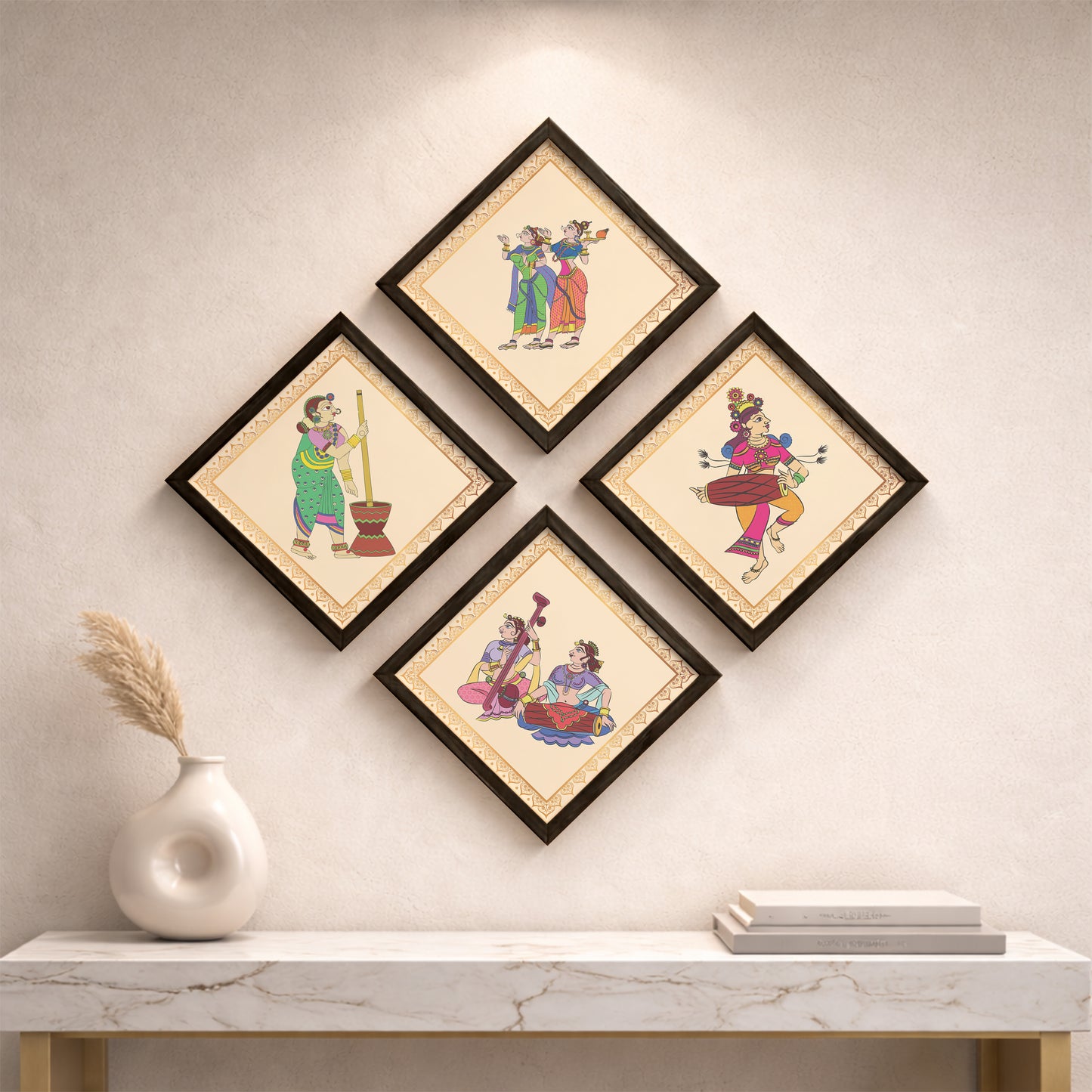 Folk Melody Wall Art Set of 4