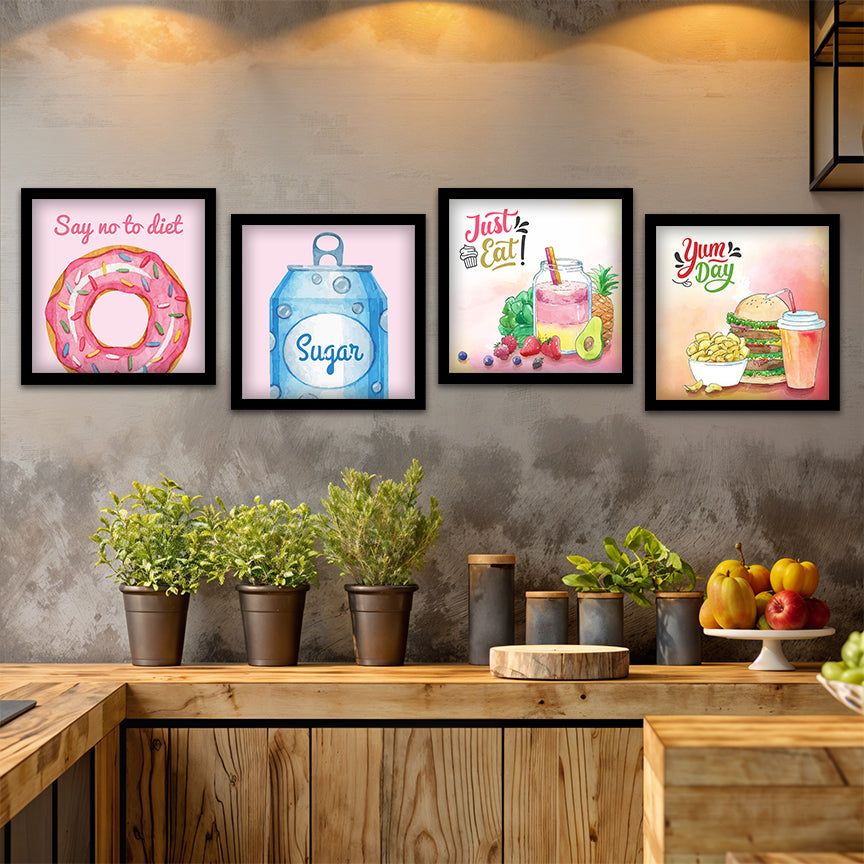 Cute Food Illustration Wall Art Set