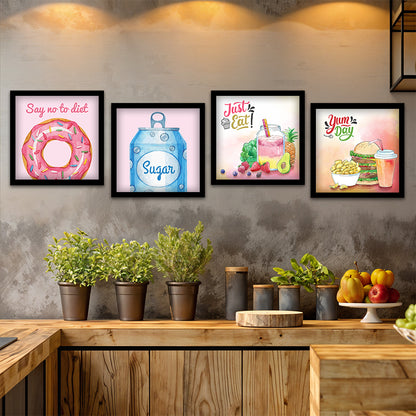 Cute Food Illustration Wall Art Set