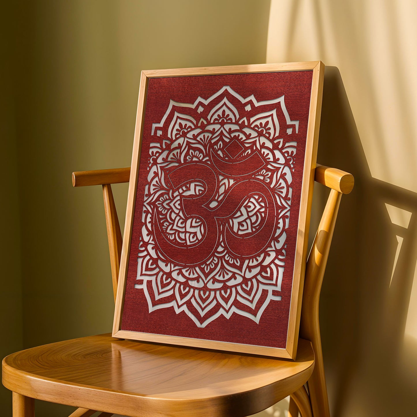 Om Mandala Framed Wall Art Set of 1
