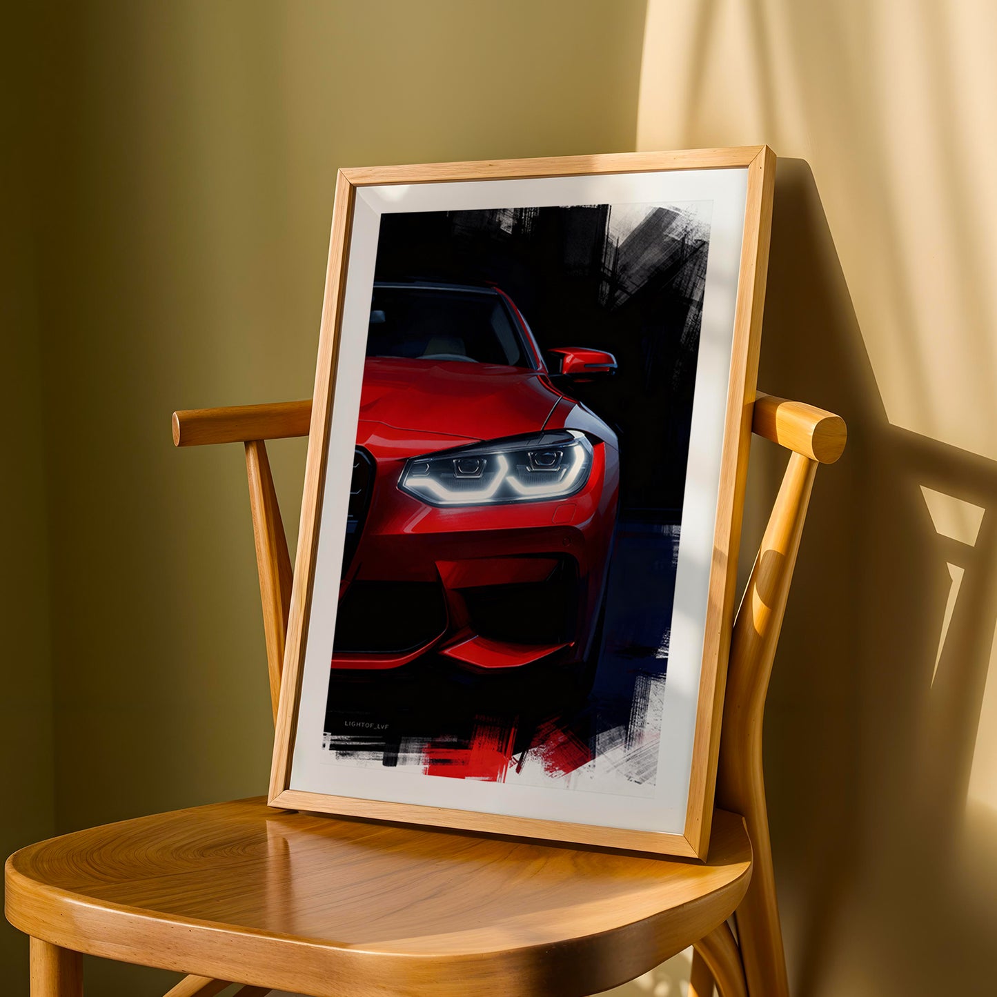 Neon Drift Car Wall Frame Set