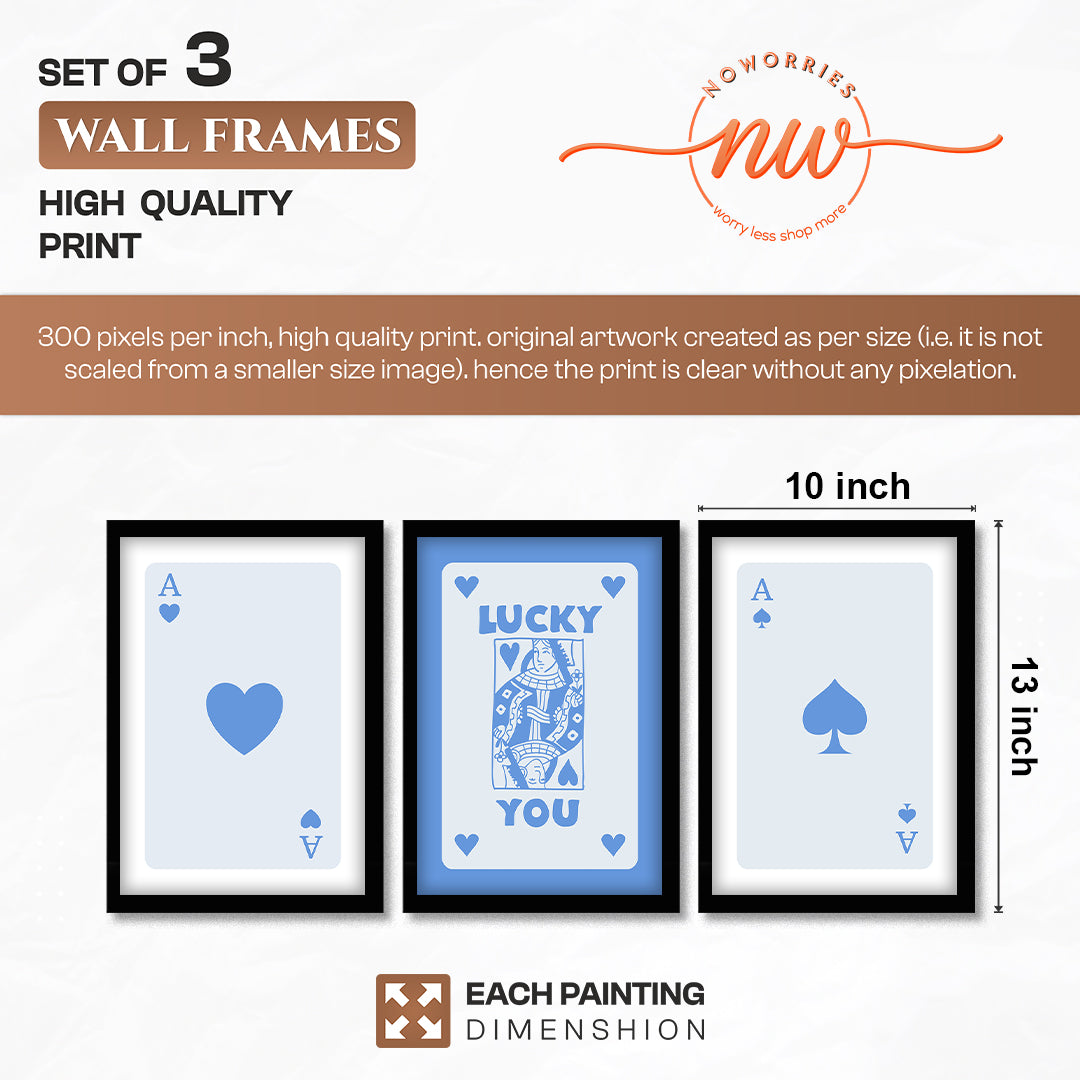 Lucky Cards Wall Art Set of 3