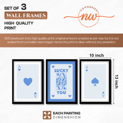 Lucky Cards Wall Art Set of 3