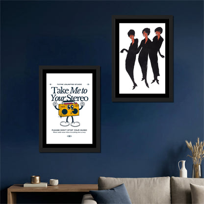 Retro Music & Soul Sisters Wall Art Set