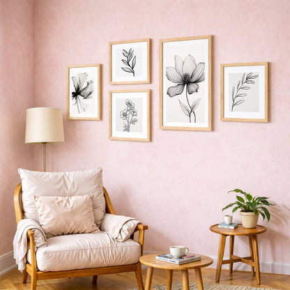 Elegant Floral Wall Set of 5