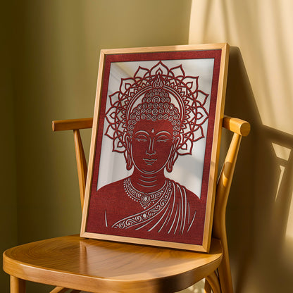 Buddha Pinewood Laser Wall Art
