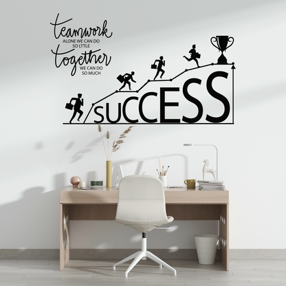 Teamwork to Success Motivational Office Wall Sticker