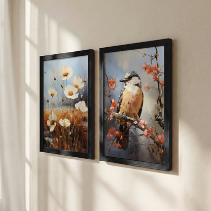 Bird & Floral Wall Art Set of 2