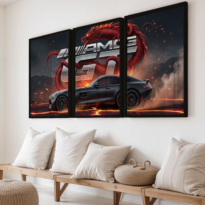 AMG GT Dragon Wall Frame Set of 3