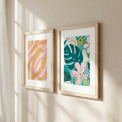 Modern Abstract Botanical Wall Frame Set of 2