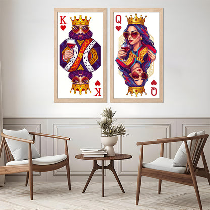 Royal King & Queen Wine Duo Wall Frame