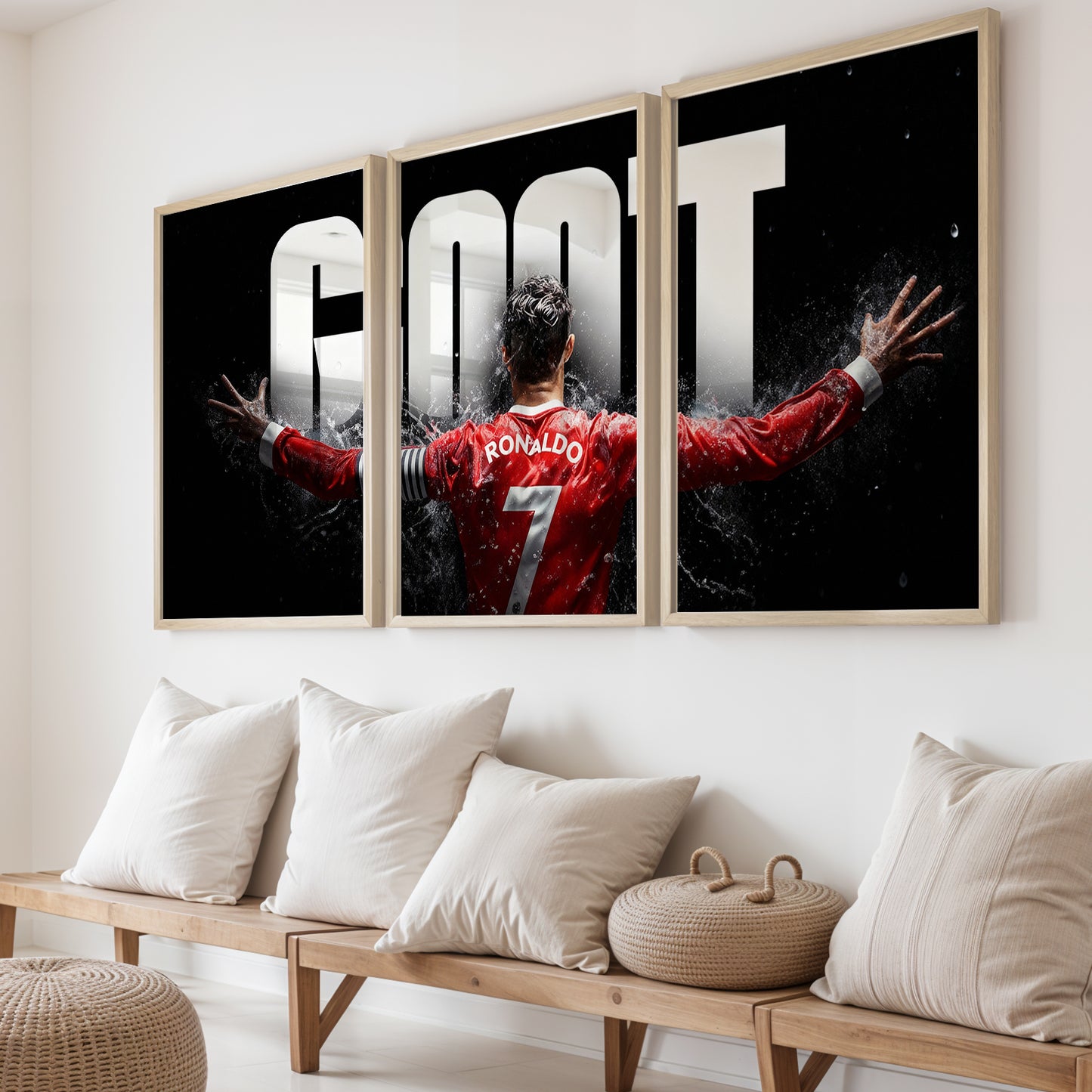 Cristiano Ronaldo GOAT Wall Art Set of 3