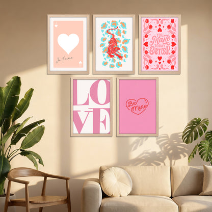 Love-Themed Wall Art Set of 5
