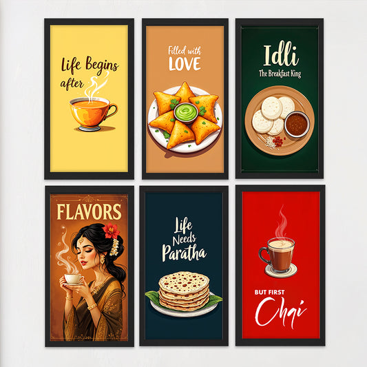 Indian Breakfast & Chai Wall Frame Set