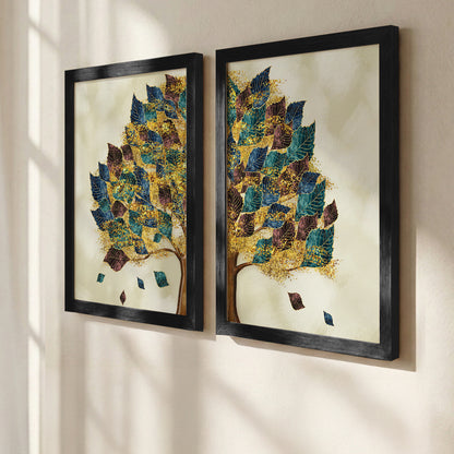 Autumn Tree Wall Art Set of 2