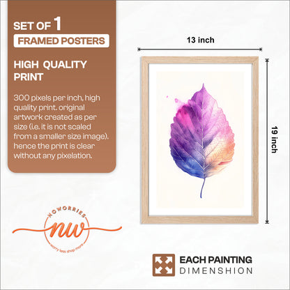 Watercolor Multicolor Leaf Botanical Wall Art