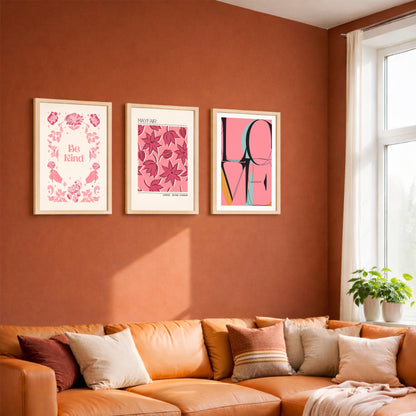 Pink Chic Wall Art Frames Set of 3