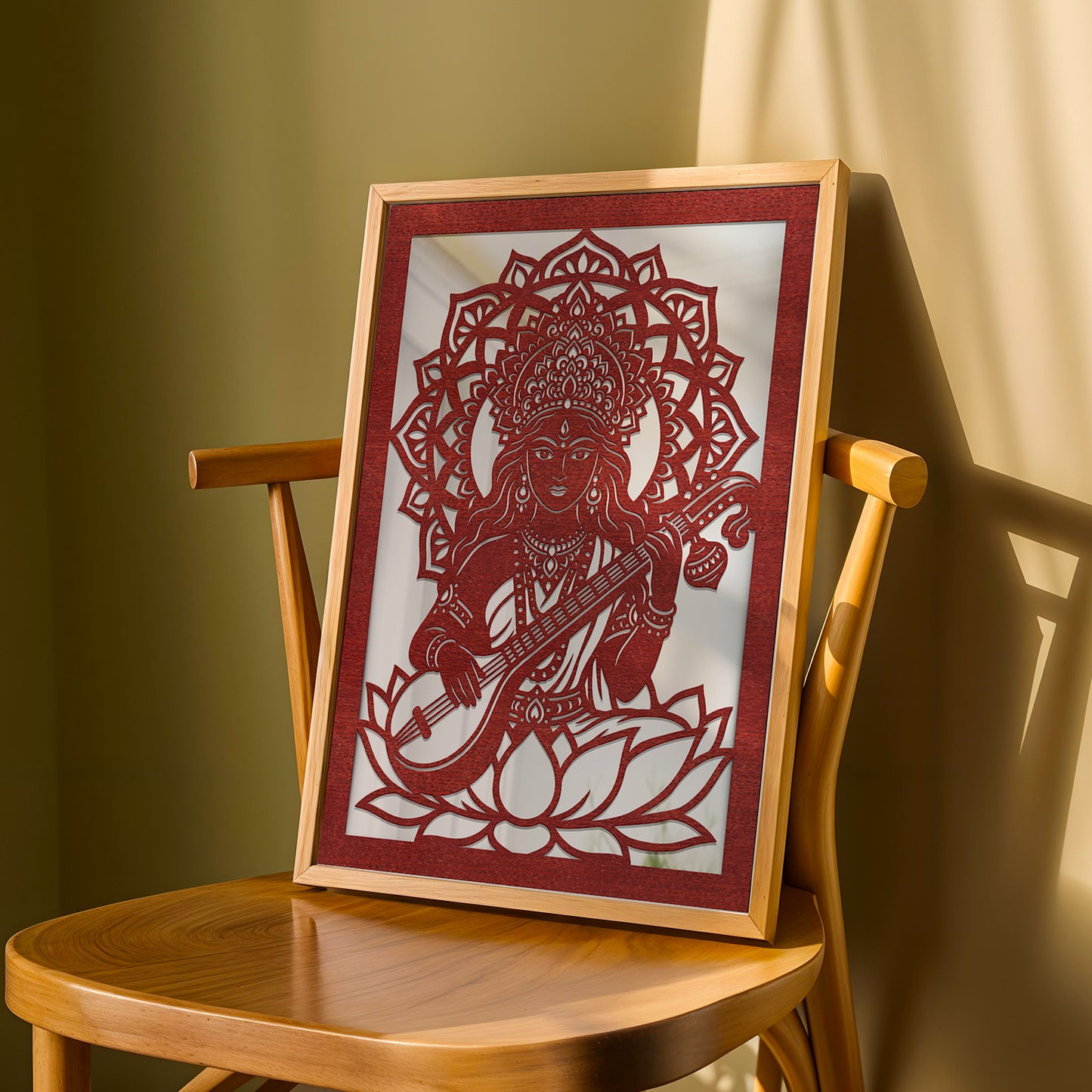 Saraswati Pinewood Laser Wall Art