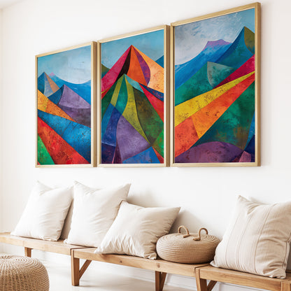 Geometric Landscape Wall Art Set of 3
