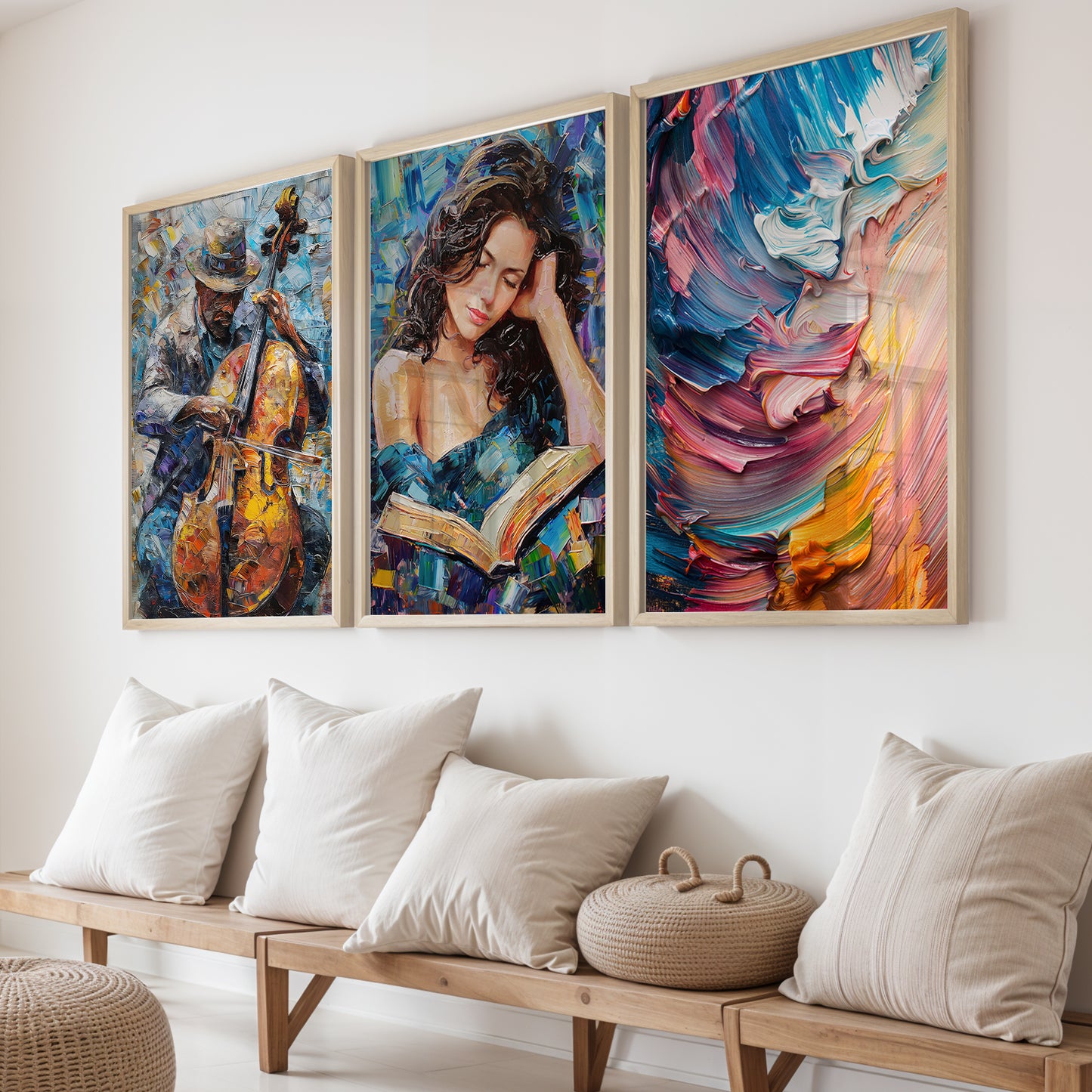 Vibrant Expressionist Wall Art Set of 3