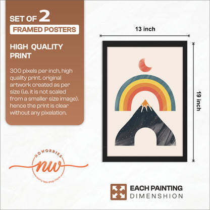Boho Rainbow Wall Art Set of 2