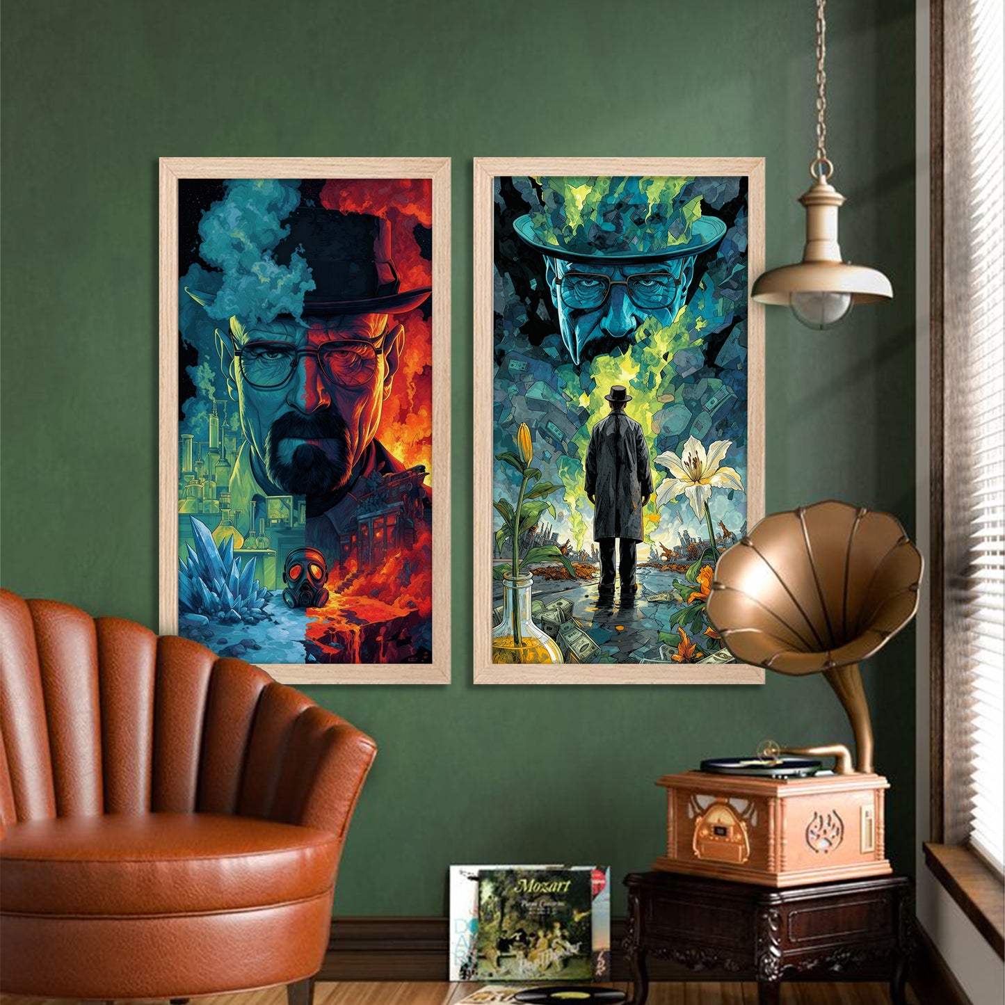 Blue Crystal Wall Art Set of 2