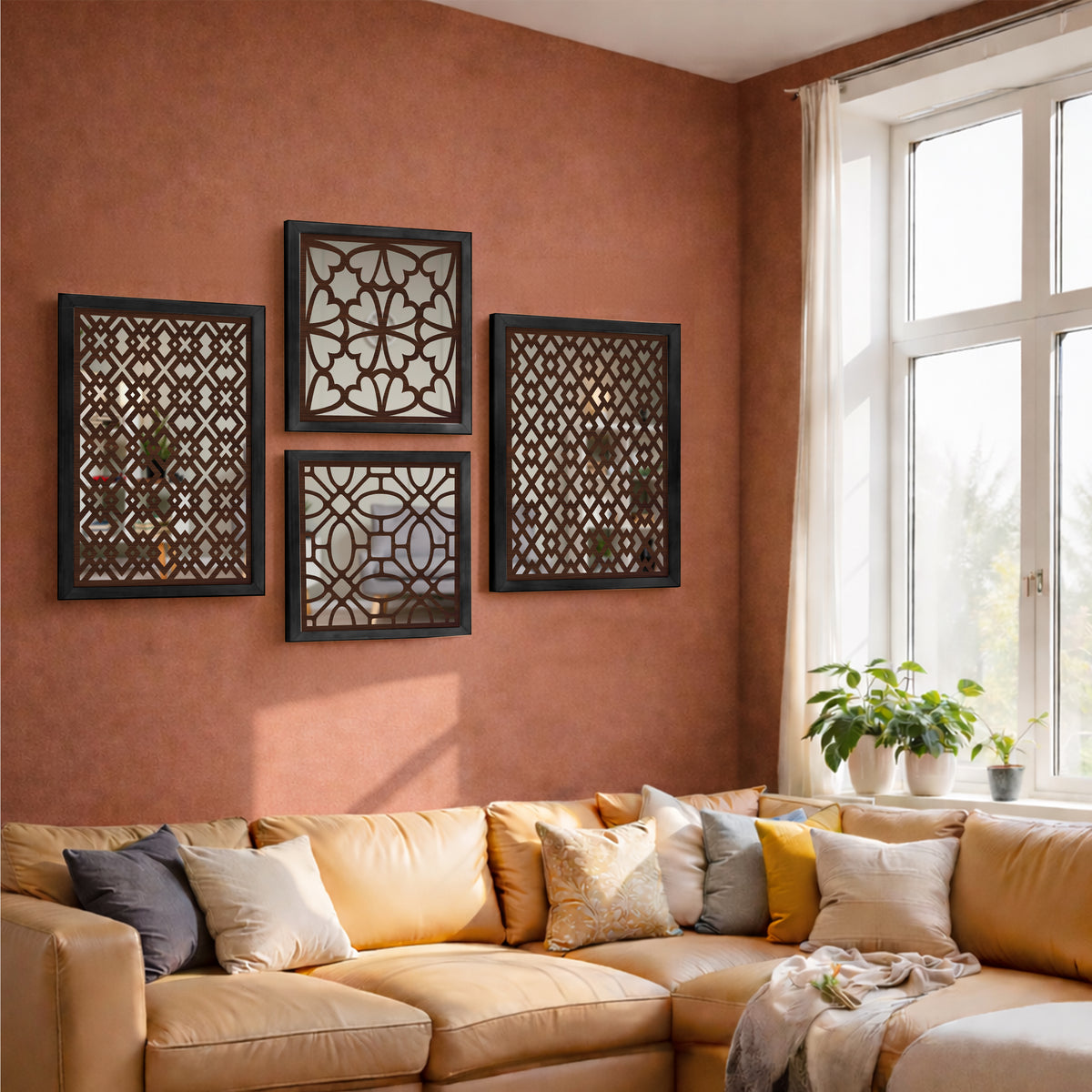 Moroccan Circle Mirror Art Set of 4