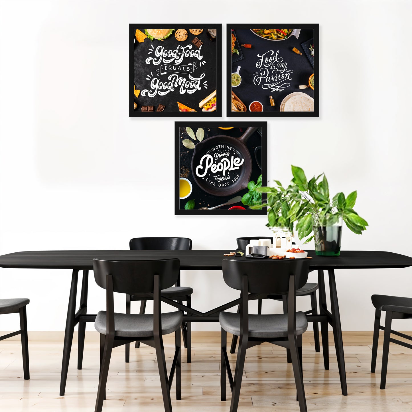 Good Food Quote Wall Frame Set of 3