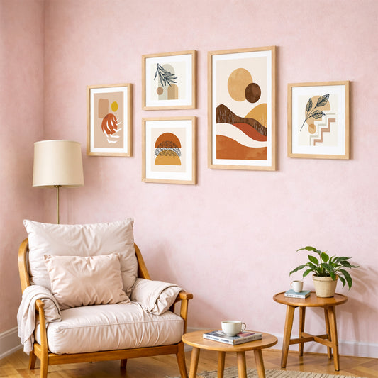 Modern Desert Wall Decor Set of 5